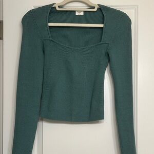 Abercrombie & Fitch Teal Ribbed Crew Neck Sweater